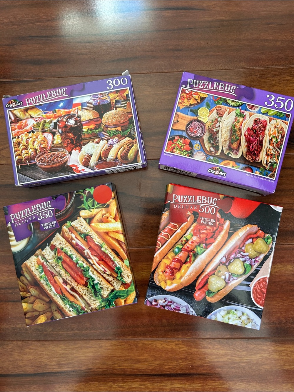 Deluxe Food Jigsaw Puzzle Bundle - burgers, dogs, tacos and sandwiches!